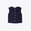 Cotton Poplin Button Top