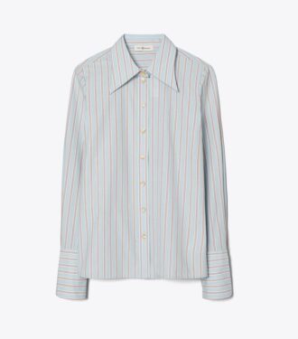 Cotton Poplin Striped Shirt