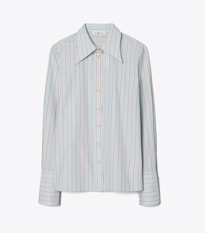 Cotton Poplin Striped Shirt