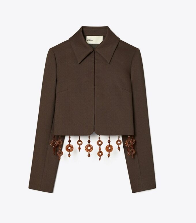 Cropped Crepe Jacket