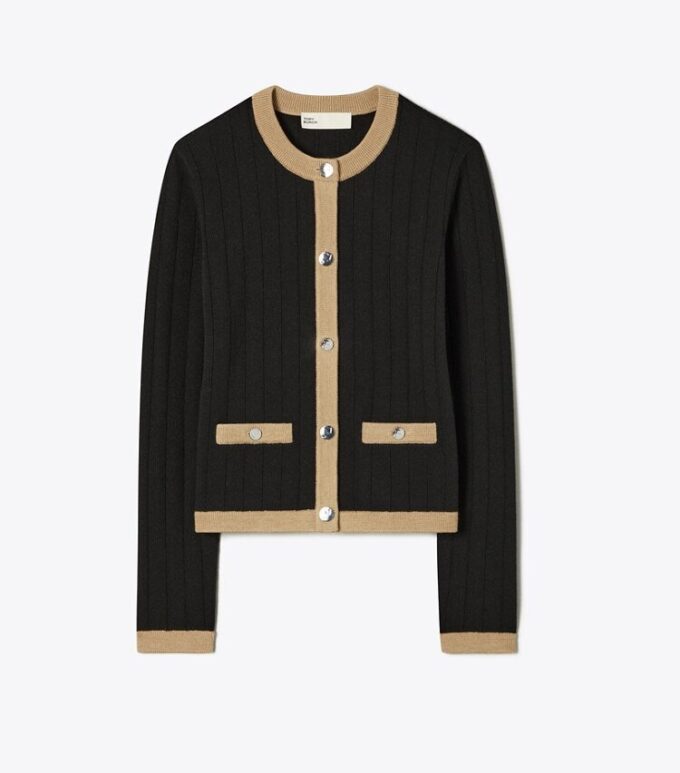 Cropped Merino Wool Cardigan