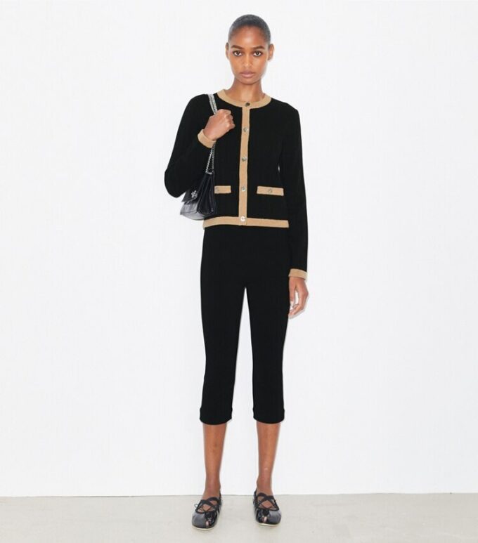 Cropped Merino Wool Cardigan
