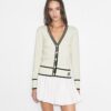 Cropped Wool Ribbed Cardigan Cropped Wool Ribbed Cardigan