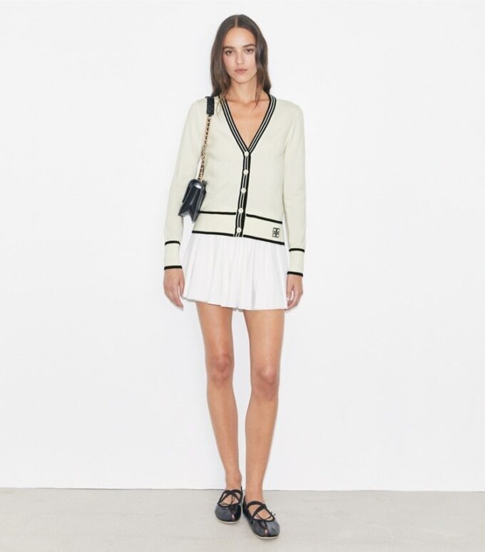 Cropped Wool Ribbed Cardigan Cropped Wool Ribbed Cardigan