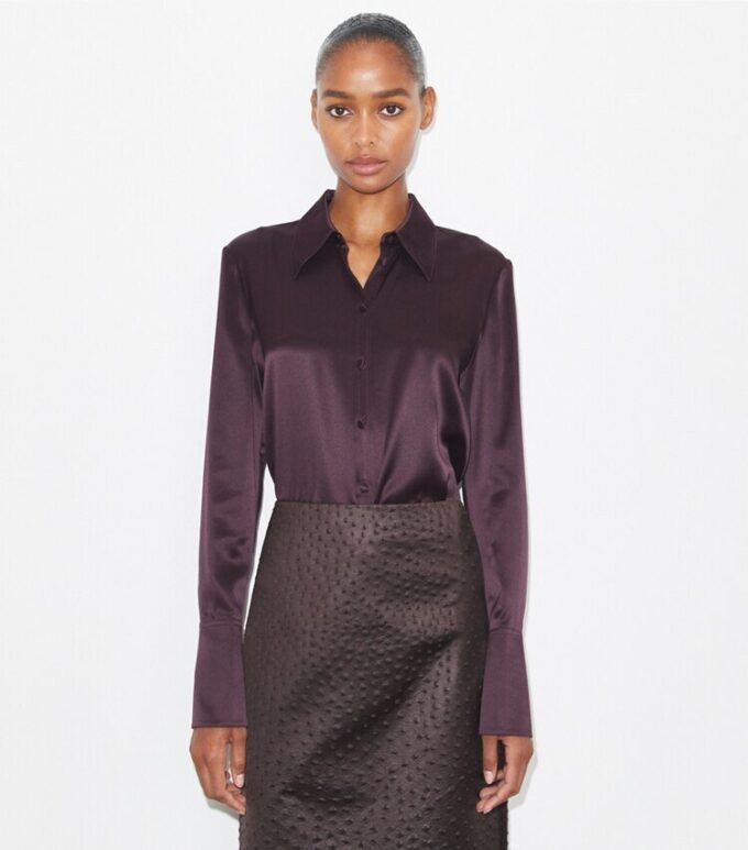 Cuffed Silk Shirt