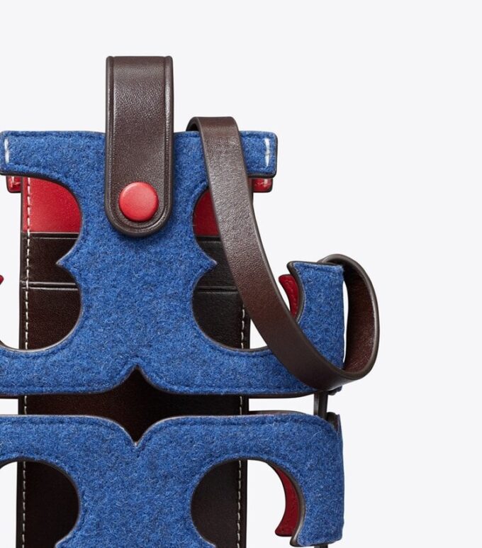 Cut Out Logo Felt Phone Crossbody