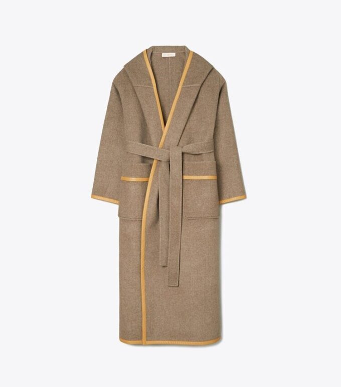 Double-Faced Wool Hooded Wrap Coat Double-Faced Wool Hooded Wrap Coat