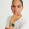 Double Rivets Band For Apple Watch®, Yellow Leather