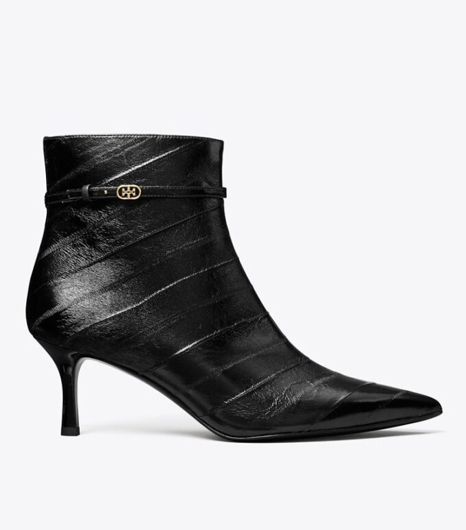 Double T Buckle Heeled Ankle Boot