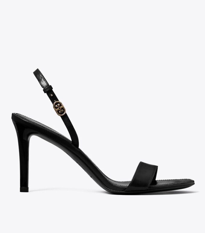 Double T Buckle Heeled Sandal