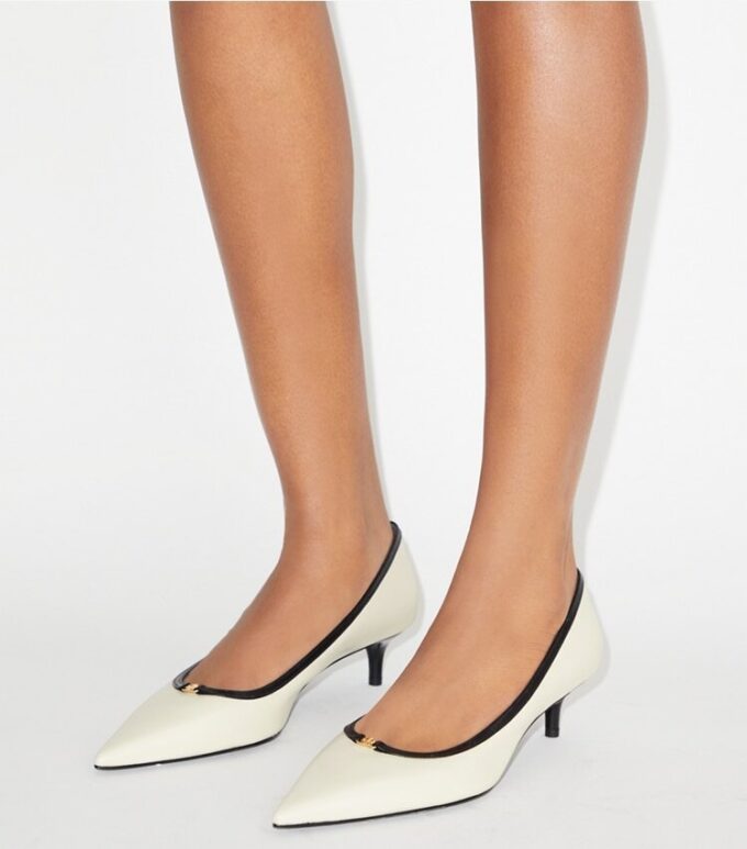 Double T Buckle Low-Heeled Pump