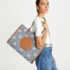 Ella T Monogram Denim Tote