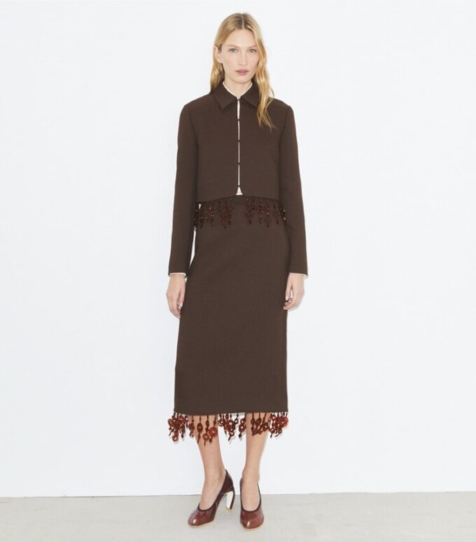 Cropped Crepe Jacket