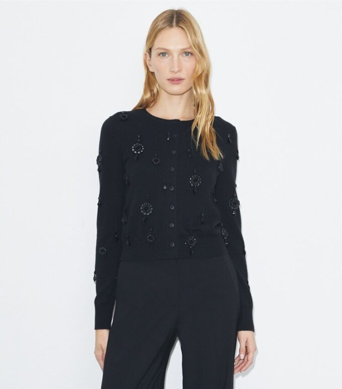 Embellished Wool Cardigan