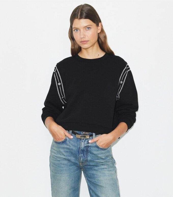 Embroidered French Terry Sweatshirt Embroidered French Terry Sweatshirt