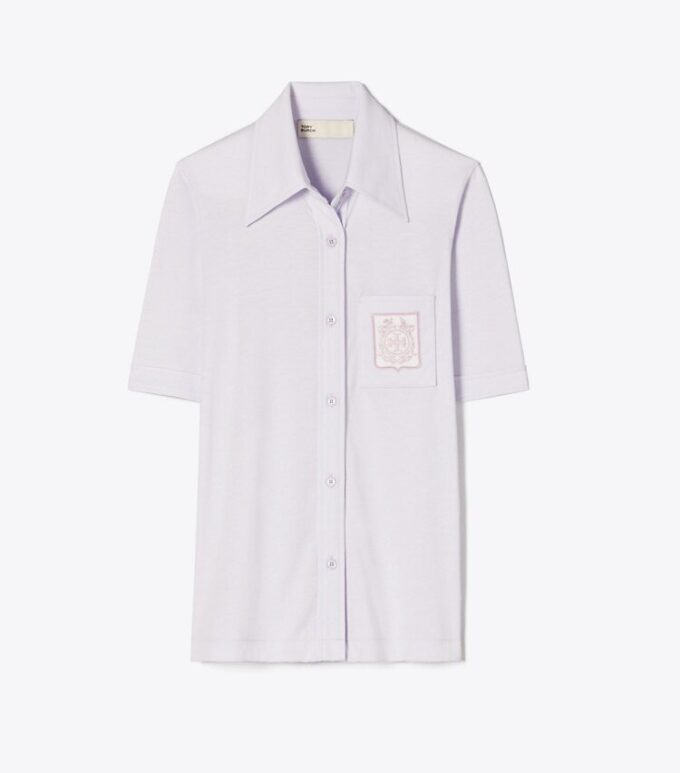 Embroidered Mercerized Cotton Polo Embroidered Mercerized Cotton Polo