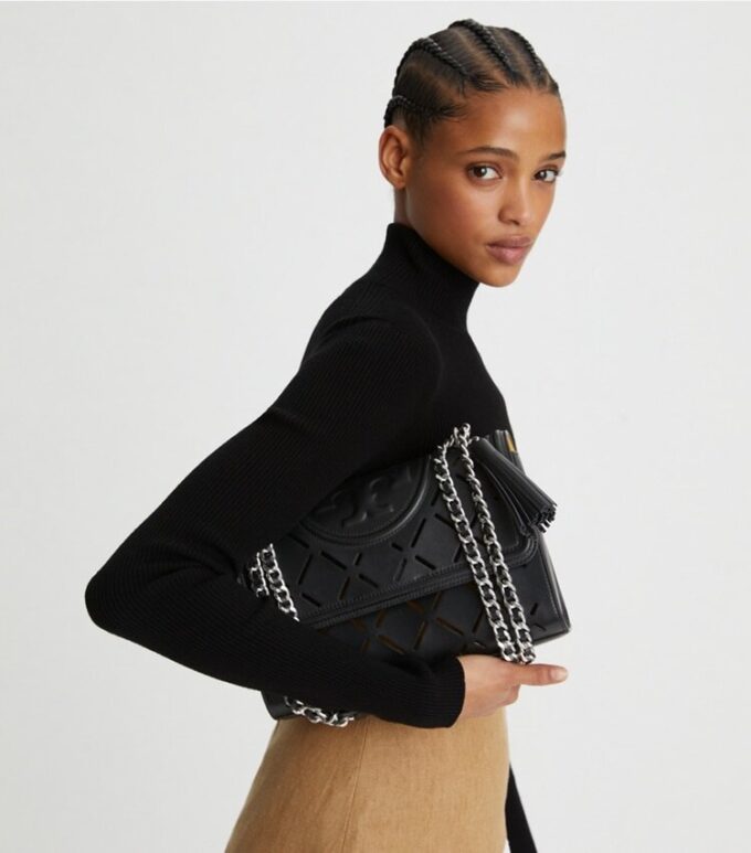 Fleming Diamond Perforated Convertible Shoulder Bag