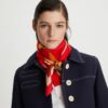 Floral Compass Silk Square Scarf