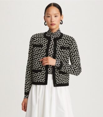 Flower Jacquard Kendra Cardigan