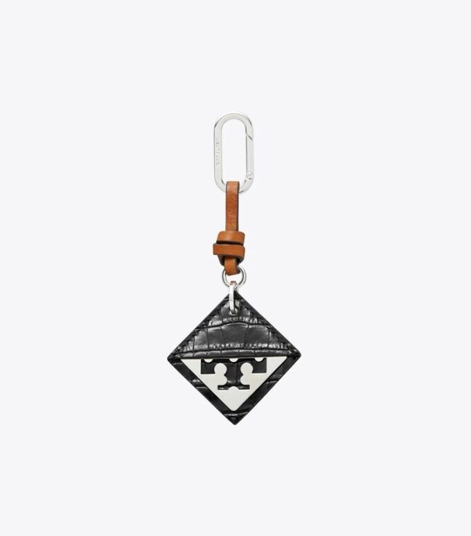 Hidden Logo Croc-Embossed Key Charm