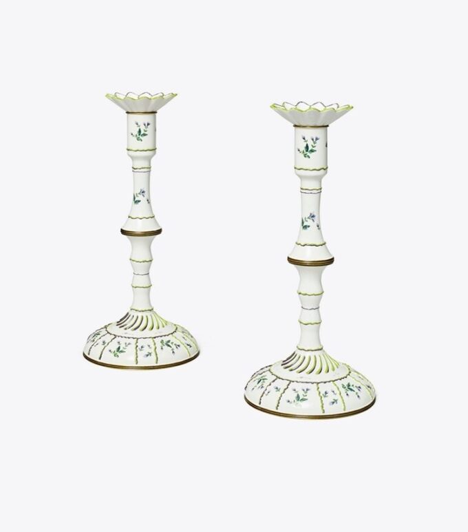 Jolie Fleur Candlesticks, Set Of 2