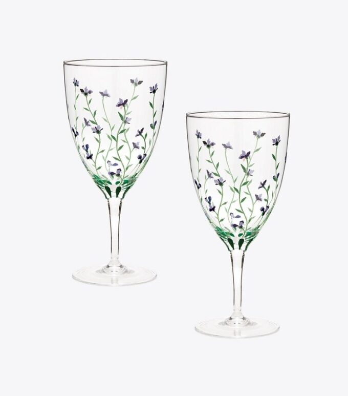 Jolie Fleur Water Glass, Set Of 2