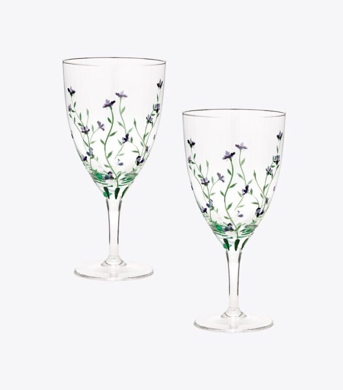 Jolie Fleur Wine Glass, Set Of 2