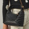 Kira Chevron Crescent Bag