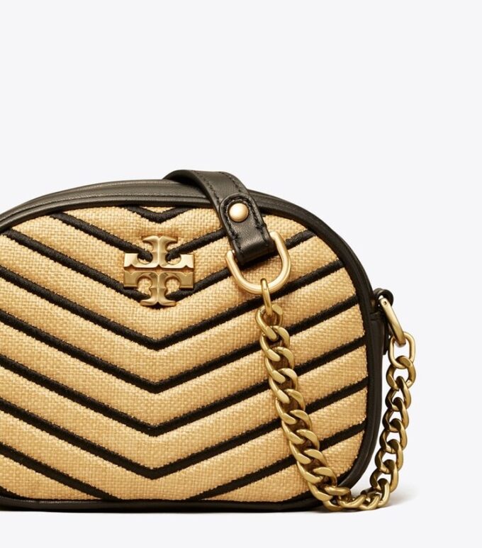Kira Chevron Soft Straw Small Camera Bag