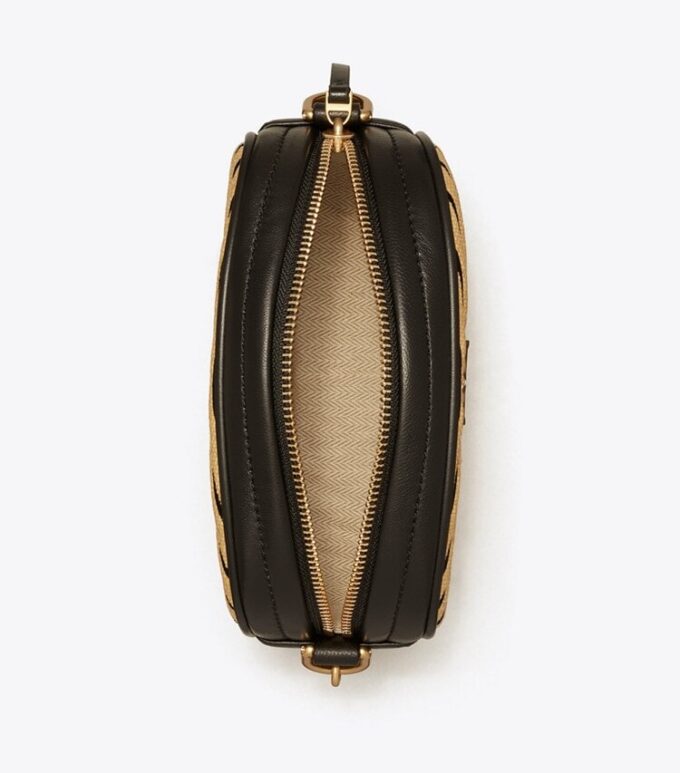 Kira Chevron Soft Straw Small Camera Bag