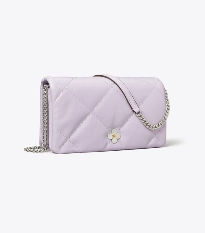 Kira Diamond Quilt Clover Chain Wallet