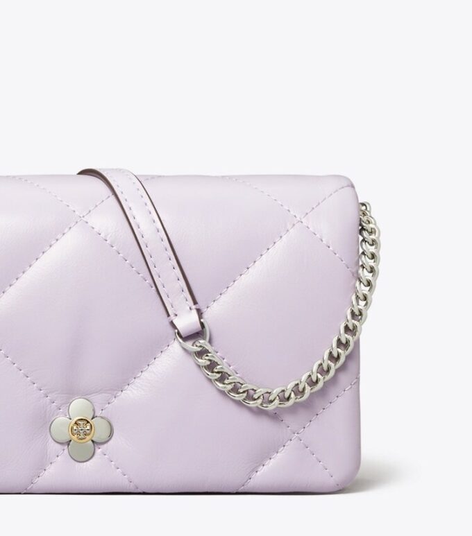 Kira Diamond Quilt Clover Chain Wallet