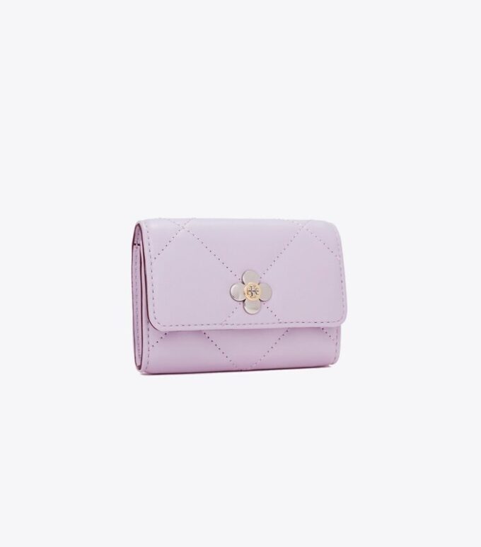 Kira Diamond Quilt Clover Flap Card Case