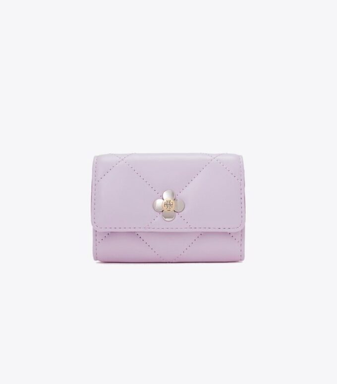 Kira Diamond Quilt Clover Flap Card Case