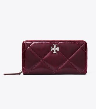 Kira Diamond Quilt Distressed Zip Continental Wallet