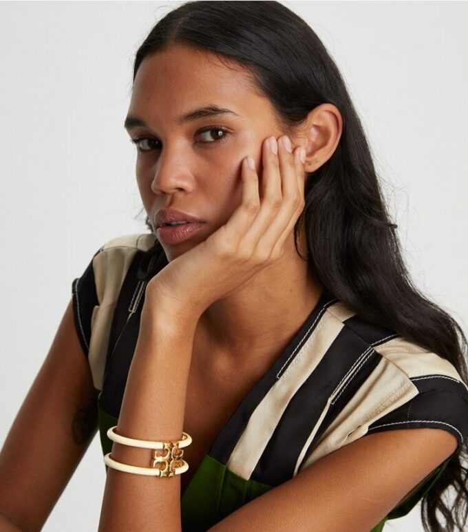 Kira Enamel Wide Bangle