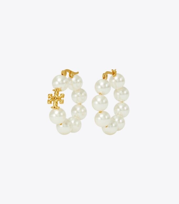 Kira Pearl Hoop Earrings Kira Pearl Hoop Earrings