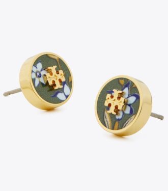Kira Printed Circle-Stud Earring