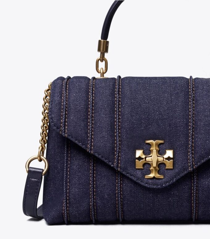 Kira Quilted Denim Small Satchel
