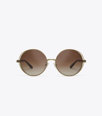 Kira Stripe Open-Wire Round Sunglasses Kira Stripe Open-Wire Round Sunglasses