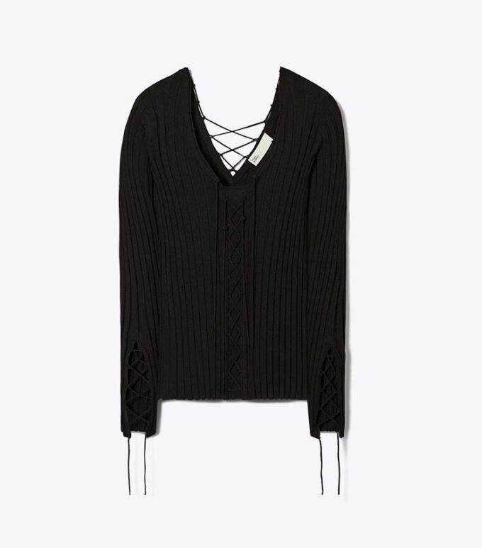 Lace-Up Wool Sweater Lace-Up Wool Sweater