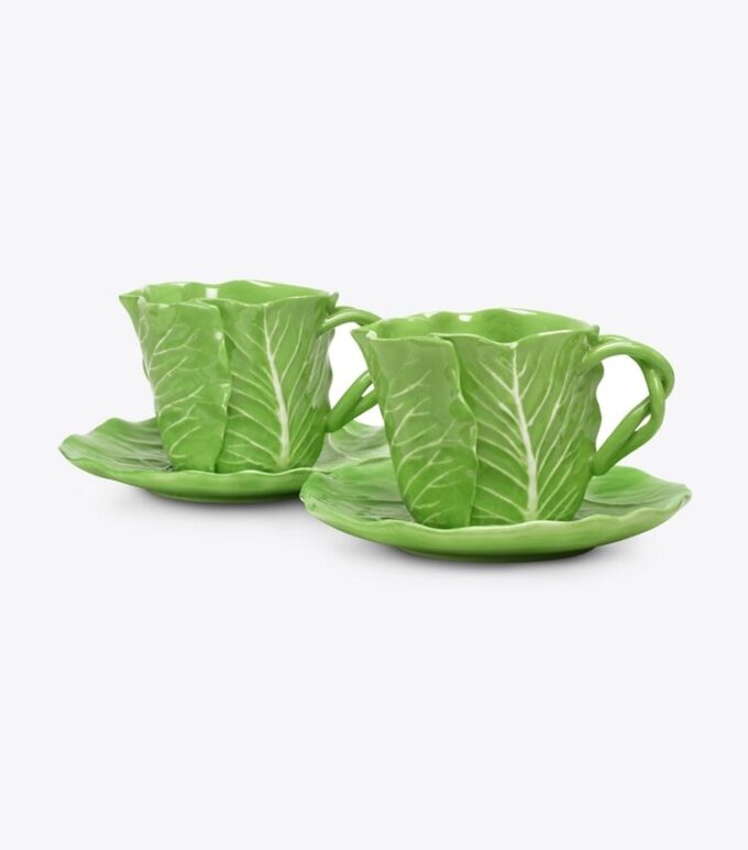 Lettuce Ware Cup &Amp; Saucer, Set Of 2