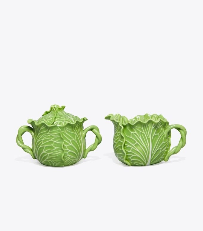 Lettuce Ware Lidded Sugar Pot &Amp; Creamer Lettuce Ware Lidded Sugar Pot &Amp; Creamer