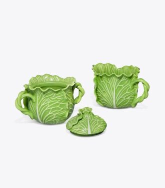 Lettuce Ware Lidded Sugar Pot &Amp; Creamer