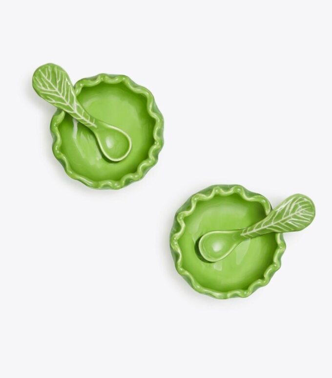 Lettuce Ware Salt Cellar, Set Of 2