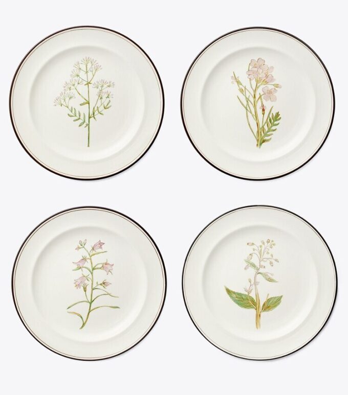 Lilac Flower Salad Plates, Set Of 4