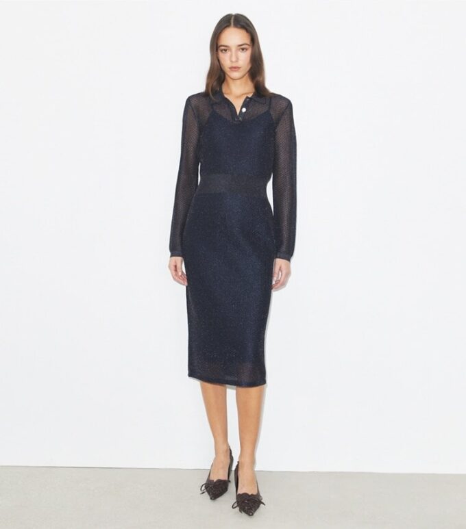 Metallic Polo Dress