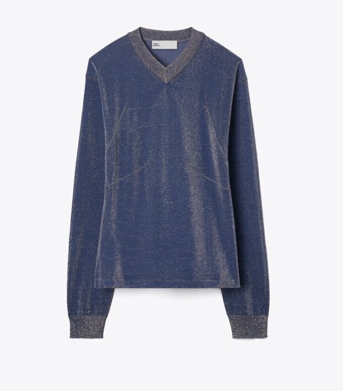 Metallic V-Neck Sweater Metallic V-Neck Sweater