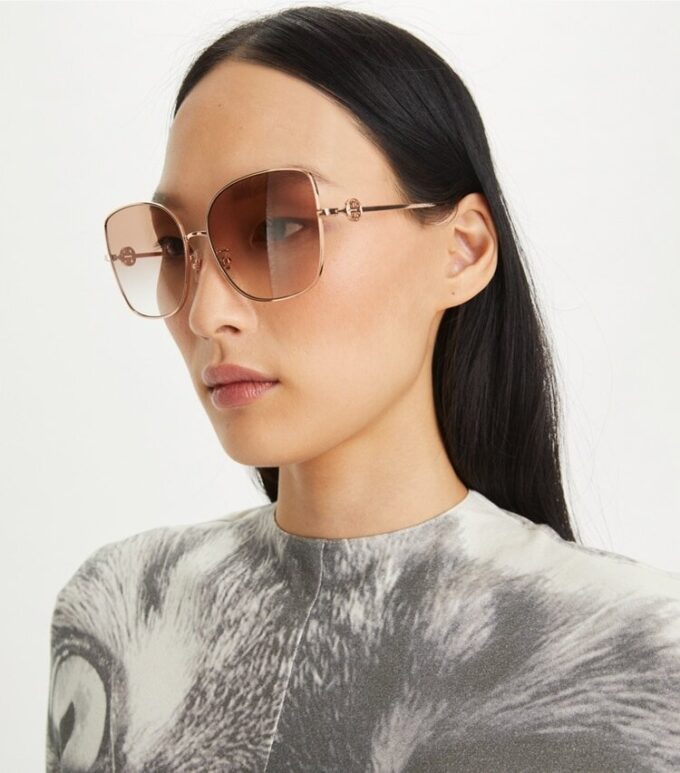 Miller Metal Oversized Butterfly Sunglasses