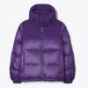 Nylon Contrast Hooded Down Puffer